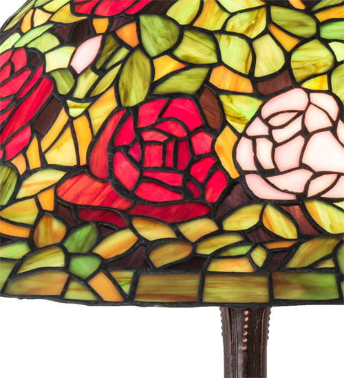 Meyda 26" High Tiffany Rosebush Table Lamp- 232799