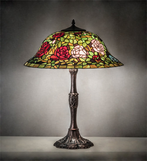 Meyda 26" High Tiffany Rosebush Table Lamp- 232799