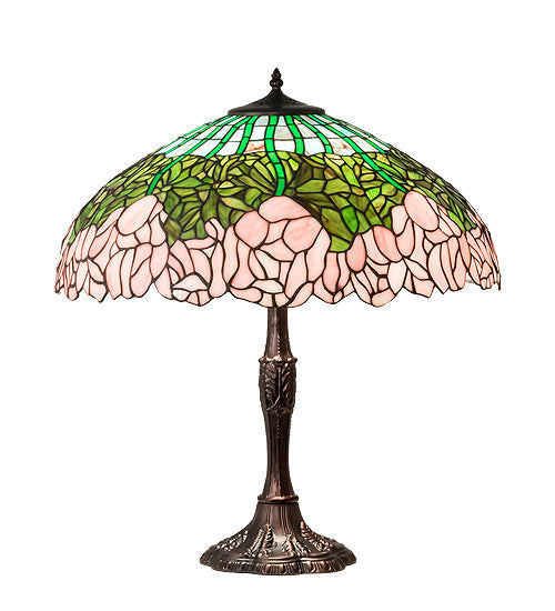 Meyda 26" High Tiffany Cabbage Rose Table Lamp- 232802