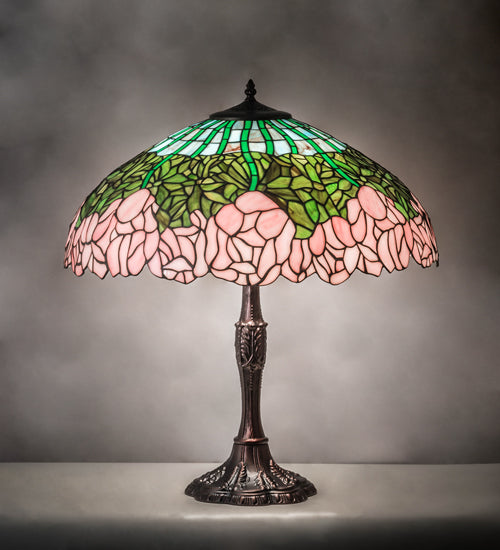 Meyda 26" High Tiffany Cabbage Rose Table Lamp- 232802