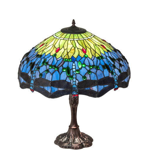 Meyda 26" High Tiffany Hanginghead Dragonfly Table Lamp - 232804