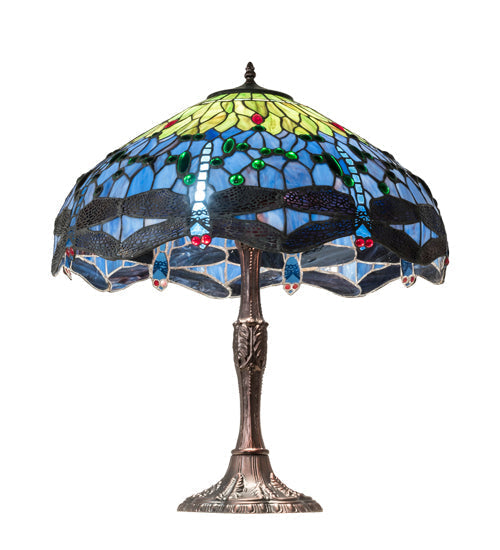 Meyda 26" High Tiffany Hanginghead Dragonfly Table Lamp - 232804