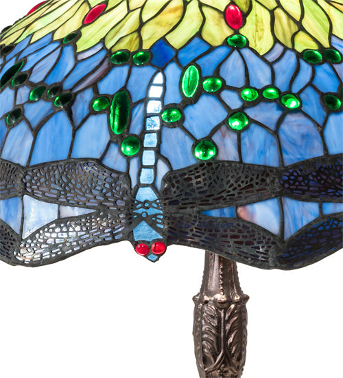 Meyda 26" High Tiffany Hanginghead Dragonfly Table Lamp - 232804