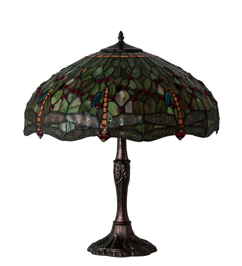 Meyda 26" High Tiffany Hanginghead Dragonfly Table Lamp - 232805