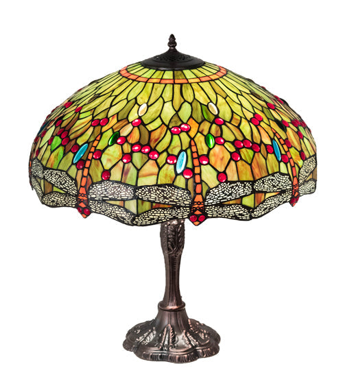 Meyda 26" High Tiffany Hanginghead Dragonfly Table Lamp - 232805