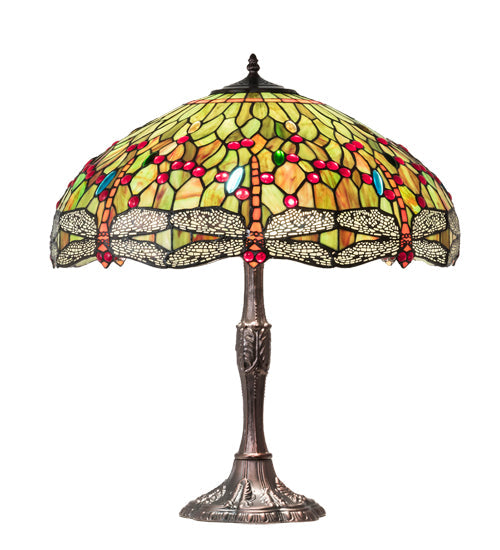 Meyda 26" High Tiffany Hanginghead Dragonfly Table Lamp - 232805