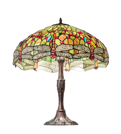 Meyda 26" High Tiffany Hanginghead Dragonfly Table Lamp - 232805