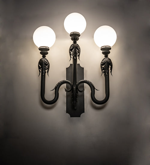 Meyda 30" Wide Strasbourg 3 Light Wall Sconce 233089