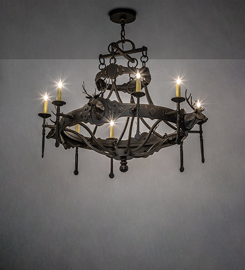 Meyda 40" Wide Stag 8 Light Chandelier 234729