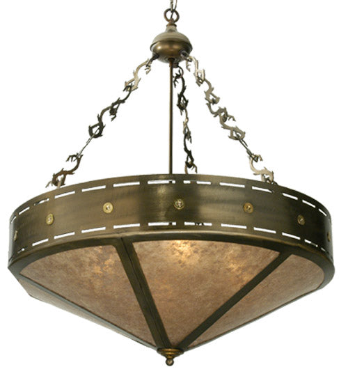 Meyda 30"W Craftsman Target Inverted Pendant 23633