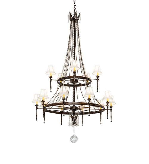 Meyda 48" Wide Amaury 15 Light Two Tier Chandelier 236985