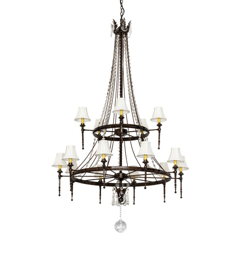 Meyda 48" Wide Amaury 15 Light Two Tier Chandelier- 236985