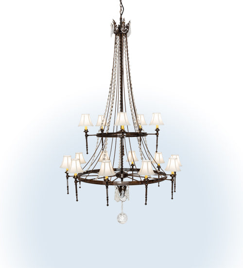 Meyda 48" Wide Amaury 15 Light Two Tier Chandelier- 236985