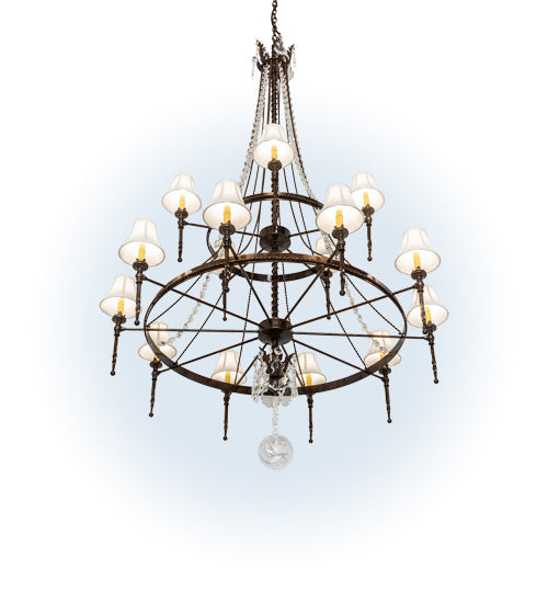 Meyda 48" Wide Amaury 15 Light Two Tier Chandelier- 236985