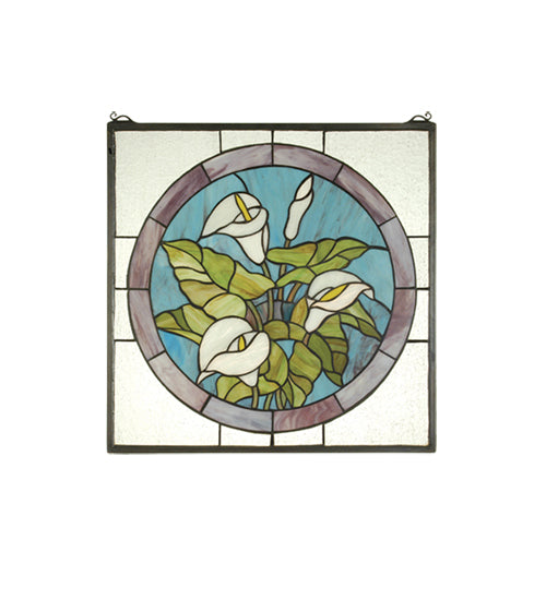 Meyda 20"W X 20"H Calla Lily Stained Glass Window 23866