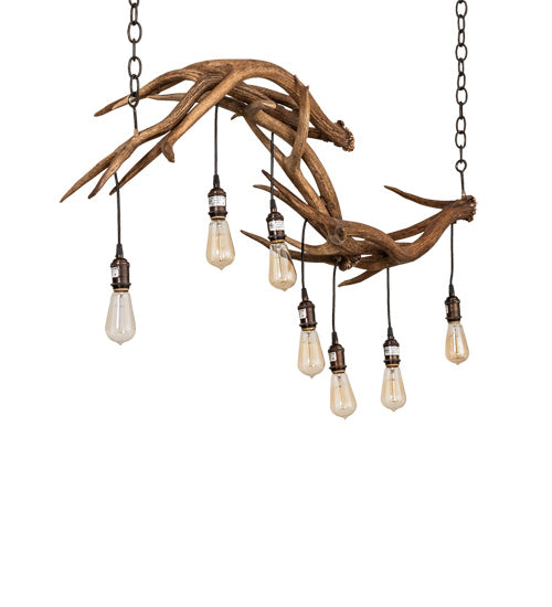 Meyda 52" Long Antlers 8 Light Oblong Chandelier- 238960