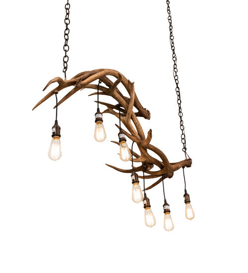 Meyda 52" Long Antlers 8 Light Oblong Chandelier- 238960