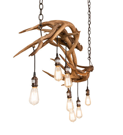 Meyda 52" Long Antlers 8 Light Oblong Chandelier- 238960