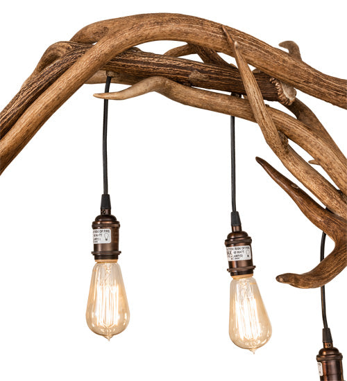 Meyda 52" Long Antlers 8 Light Oblong Chandelier- 238960