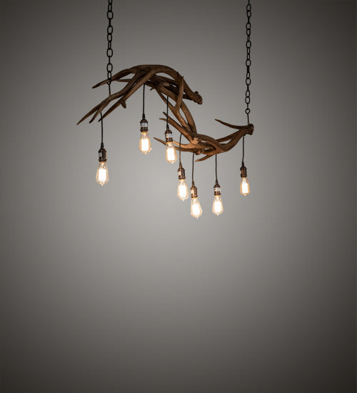 Meyda 52" Long Antlers 8 Light Oblong Chandelier- 238960