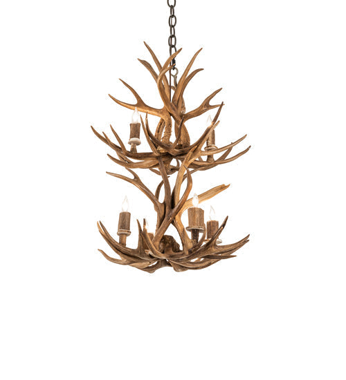 Meyda 20" Wide Antlers 6 Light Two Tier Chandelier- 240289