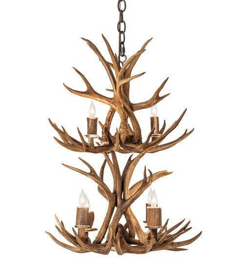 Meyda 20" Wide Antlers 6 Light Two Tier Chandelier- 240289