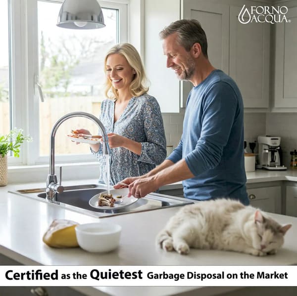 FORNO Acqua BrightDiamond 3/4HP Super Quiet Garbage Disposal Corded with Motion Sensor Cabinet Light & Pre-Wired Air Switch