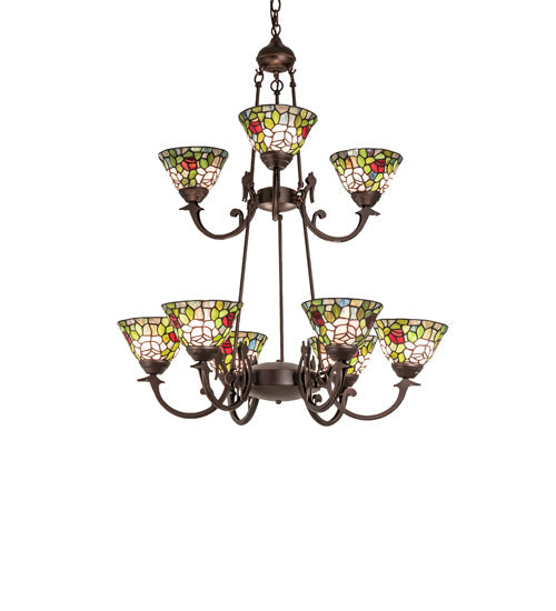 Meyda 32" Wide Tiffany Roman 9 Light Chandelier 241038