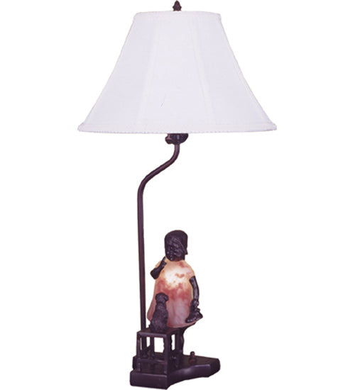 Meyda 14.5"H Silhouette Girl with Puppy Accent Lamp 24166