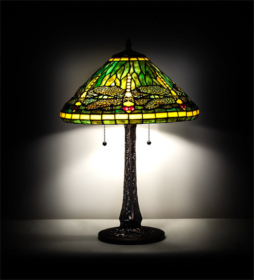 Meyda 22" High Tiffany Dragonfly Table Lamp- 241975