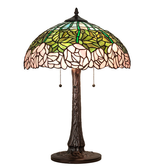 Meyda 22" High Tiffany Cabbage Rose Table Lamp- 242043