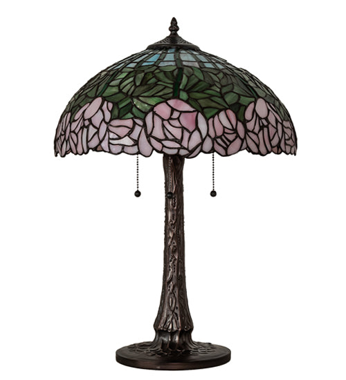 Meyda 22" High Tiffany Cabbage Rose Table Lamp- 242043