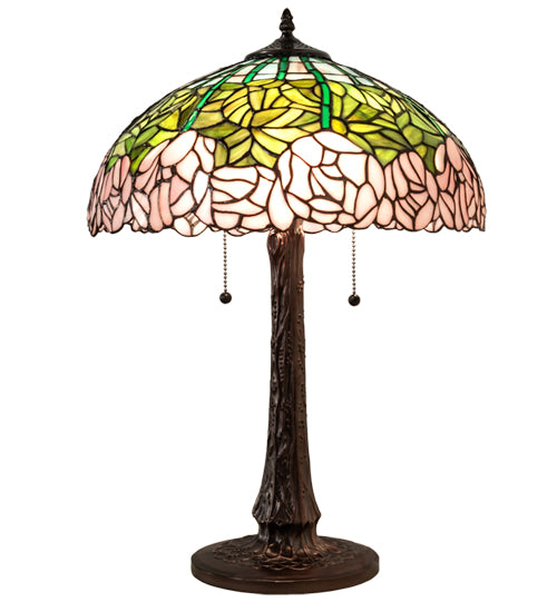 Meyda 22" High Tiffany Cabbage Rose Table Lamp- 242043