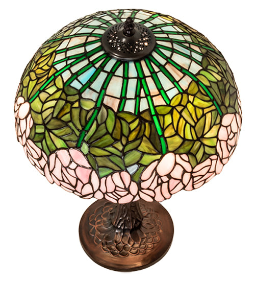 Meyda 22" High Tiffany Cabbage Rose Table Lamp- 242043