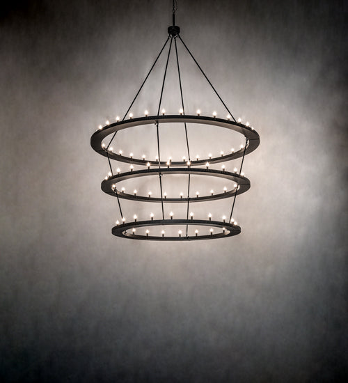 Meyda 80" Wide Loxley 76 Light Three Tier Chandelier 242175