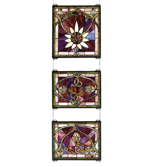 Meyda 14"W X 39"H Solstice 3 Piece Stained Glass Window 24411