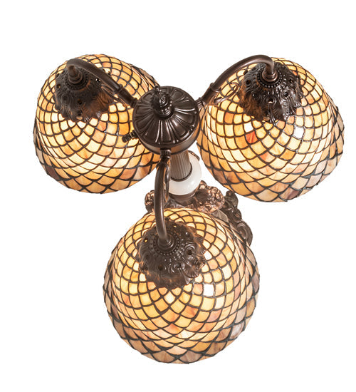 Meyda 23" High Tiffany Fishscale 3 Light Table Lamp - 245477