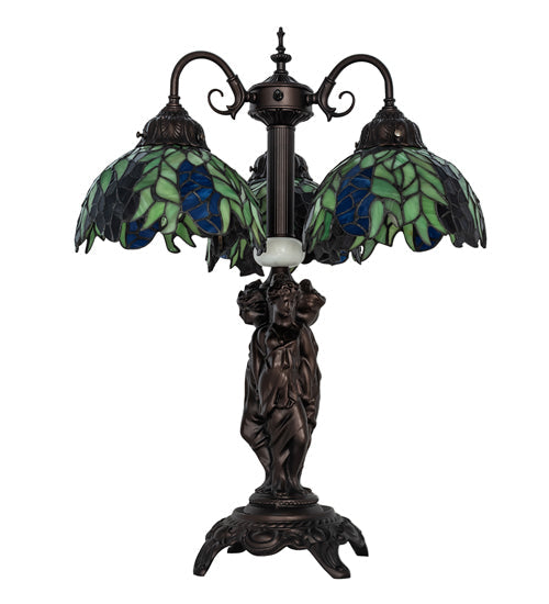 Meyda 23" High Tiffany Honey Locust 3 Light Table Lamp- 245478