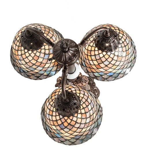 Meyda 23" High Tiffany Fishscale 3 Light Table Lamp - 245479