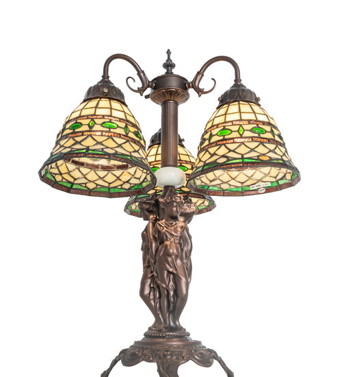 Meyda 23" High Tiffany Roman 3 Light Table Lamp- 245484