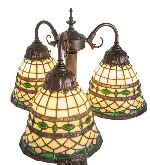 Meyda 23" High Tiffany Roman 3 Light Table Lamp- 245484