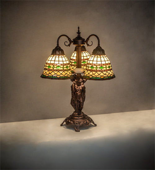 Meyda 23" High Tiffany Roman 3 Light Table Lamp- 245484