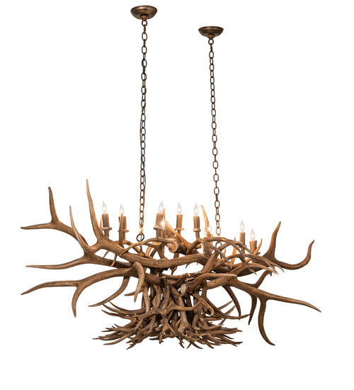 Meyda 50" Long Antlers 10 Light Oblong Chandelier- 247232