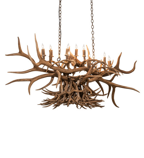 Meyda 50" Long Antlers 10 Light Oblong Chandelier- 247232