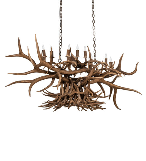 Meyda 50" Long Antlers 10 Light Oblong Chandelier- 247232