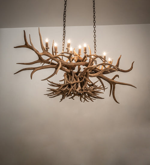 Meyda 50" Long Antlers 10 Light Oblong Chandelier- 247232