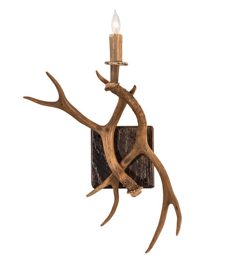 Meyda 14" Wide Antlers Elk & Mule Deer Wall Sconce- 247849