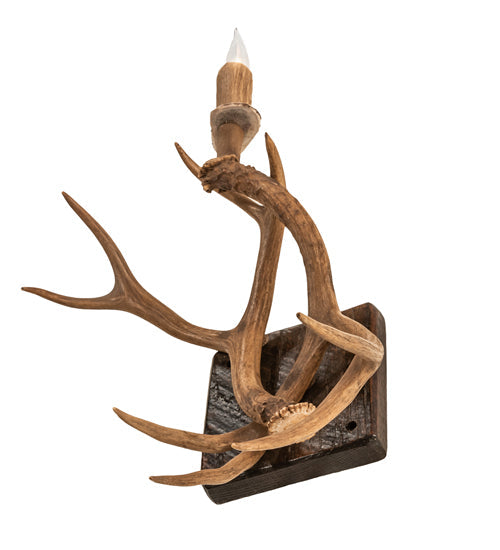 Meyda 14" Wide Antlers Elk & Mule Deer Wall Sconce- 247849