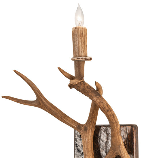 Meyda 14" Wide Antlers Elk & Mule Deer Wall Sconce- 247849