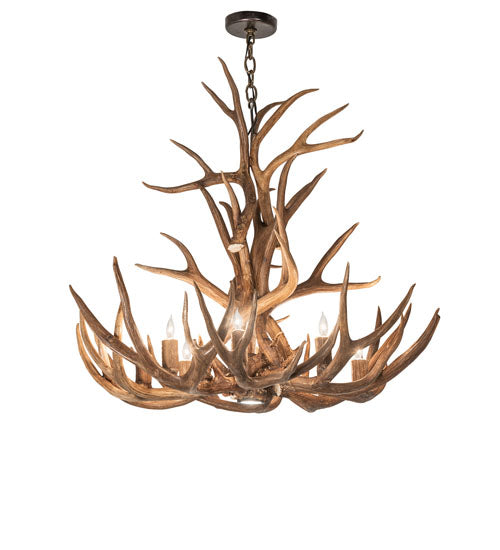 Meyda  34" Wide Antlers Elk & Mule Deer 8 Light Chandelier- 247856